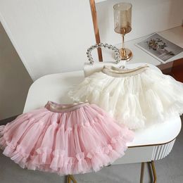 Girls tutu abito tutu primaverile per bambini autunno vestito primo anno abito mezzo corpo francese abito di moda corta vestita principessa gonna gonfia 240410