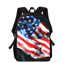 School Bags USA American Flag 16" 3D Print Kids Backpack Primary For Boys Girls Back Pack Students Book