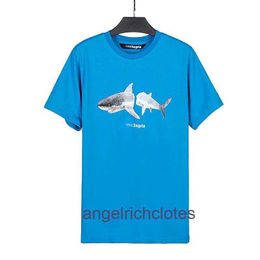 High end designer clothes for Paa Angles Trendy High Quality Shark Casual Loose Versatile Mens and Womens Same Short Sleeve T-shirt With 1:1 original labels