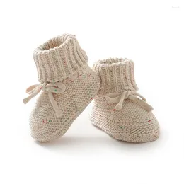 First Walkers 0-18m Baby Socks Shoes Infant Boys Girls Solid Color Knitted Cute Bowknot Toddler Netural Indoor Prewalker