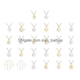 Pendant Necklaces Hollow Stainless Steel 12 Constellation Zodiac Sign Necklace Horoscope Jewelry Galaxy Libra Astrology Gift With Reta Otiza