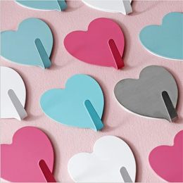 4Love Heart Wall Hooks Clothes Towel Hanger Stainless Steel Bathroom Kitchen Hook Door Keys Organiser Holder Home Decor