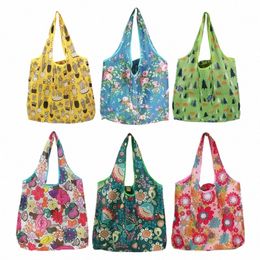 reusable Shop Bags Foldable Large Size Women Shop Bags Totes Heavy Duty Wable Cloth Grocery Bags Eco-Friendly v1hm#