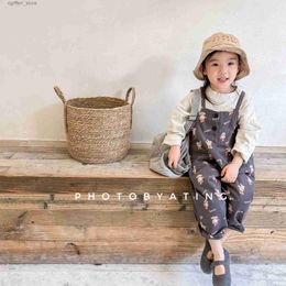 Rompers 2022 Spring Summer Kids Overalls Clothes Fashion Baby Girls Jumpsuit Korean Boys Sleeveless Loose Pants Children Casual Clothes L410