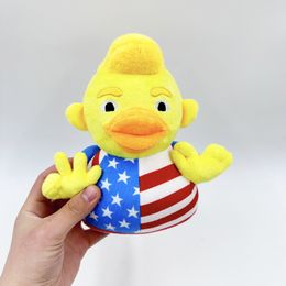 Funny Trump Duck American Flag Plush Cartoon Stuffed Animal Doll Duck Plush Toy