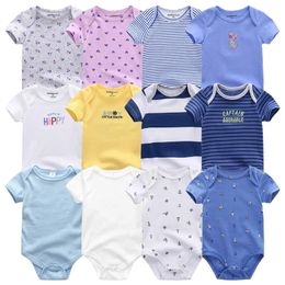 Uniesx Doğdu Bebek Torpers Giyim 7 PCS/LOT Bebek Tulumları%100 Pamuklu Çocuklar Kız Erkek Giysileri 240416