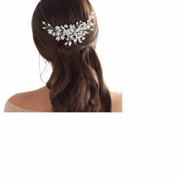 pearl Crystal Fr Bridal Hair Combs Rhineste Hair Jewelry Wedding Accories Bridal Tiara Headband Prom Pearl Headwear 90Dc#