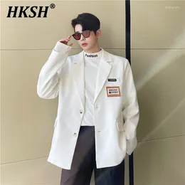 Men's Suits HKSH Spring Autumn Simple Korean Style Trend White Casual Loose Versatile Fashion Blazer High Street Chic Tide HK0908