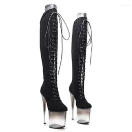 Dance Shoes Fashion Women 20CM/8inches PU Upper Plating Platform Sexy High Heels Thigh Boots Pole 474