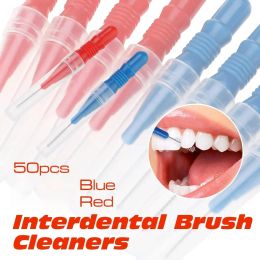 Brush 50 Interdental Brushes Picks Flosser Toothpick Cleaners Braces Brushes Flossing Hygiene Brush Cleaning Tool 2 5mm 3mm