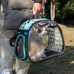 Cat Carriers Crates Houses New Cat Space Capsule Transparent Cat Carrier Ba Breathable Pet Carrier Small Do Cat Backpack Travel Cae Handba for Kitten L49