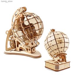 3D Puzzles 3d Wooden Earth Models Kits Mechanical Assembling Constructor Building Bricks for Child Gear DIY Educational Toys Globe Puzzles Y240415