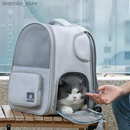 Cat Carriers Crates Houses Cat Carrier Backpack Ba for Small Do Cats Puppy Expandable Space Breathable Mesh Transparent Outdoor Travel Pet Products Item L49