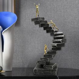 Decorative Figurines Thinker Statues Ladder Statue For Bookshelf Objects Decor