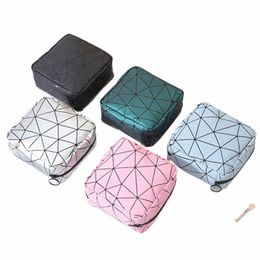 portable Sanitary Napkin Storage Bag Reusable Storage Pouch Rhombus Pattern Cvenient Pad Pouch Bags Makeup Bags F2xX#