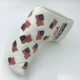Other Golf Products New Arrival Pu Leather Usa Flag Limited Edition Club Blade Putter Head Ers Header Christmas Birthday Business Gift Otfac