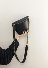 Waist Bags Luxury Genuine Leather Braided Zipper Bag Hiphop Punk Women Shoulder Chain Chic Stylish Diagonal MultiPurpose Chest2403927