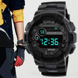 Wristwatches YIKAZE Men's LED Digital Watches Life Waterproof Electronic Watch Multifunction School Student Sports For Man Boys Child