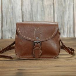 Bag Form Simple Genuine Leather All-match Women Shoulder Bags 2024 Leisure Solid Color Cowhide Lady Small Messenger