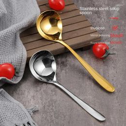 Spoons 304 Stainless Steel Spoon Gold Korean Net Red Long Handle Commercial Face Luosifen Large