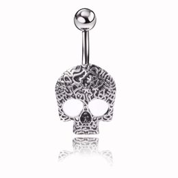 Navel Bell Button Rings Sexy Wasit Belly Dance Punk Vintage Skl Body Jewellery Stainless Steel Piercing Dangle For Women Drop Deliver Dhzyi