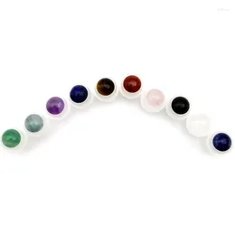 Storage Bottles 100pcs Colourful Natural Gemstone Roller Ball Fit 5ml 10ml Perfume Essential Oil Roll On Thick Glass