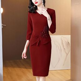 Casual Dresses 2024 Temperament Fashion Elegant Women's Loose Thin Retro Mother Dress Wedding Usually Can Be Worn