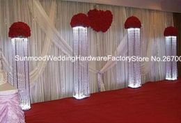 Wedding walk way flower stand stage venue arylic crystal column pillar for wedding decoration4797796
