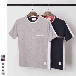 Strength Tb Short Sleeve Mens T-Shirt Trend Pure Cotton Embroidery Jogging Comfortable Round Neck Hip Hop Leisure Simple Solid Colour