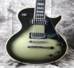 Promotion Adam Jones Vintage Green Silver Burst Electric Guitar Cream Yellow Binding Chrome Hardware4843449