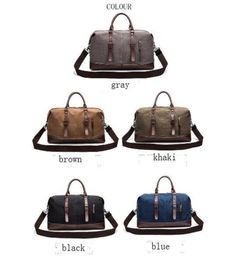 Men039s Weekender Overnight Bag Canvas PU Leather Travel Tote Duffel bag Carryon Bag308q9630765