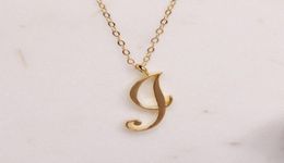 Mom love Cursive Name I English Alphabet gold silver Family friend Letters Sign Word Chain Necklaces Tiny Initial Letter pendant 9114865