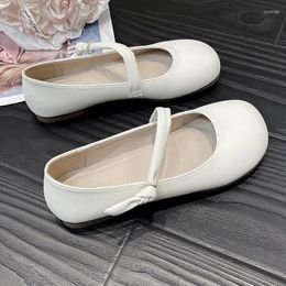 Dress Shoes 2024 Spring Women Flat European Style Loafers Round Toe Ankle Buckle Casual Plus Size Mary Jane Shoe