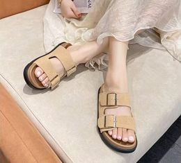 New Lock Button Women's Sandals Fashionable and Comfortable Thick Sole Women's Sandals and Slippers Beautiful Gift