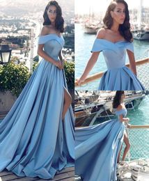 Selling Split Prom Dresses 20222 A Line Off Shoulder Ruffles Long Evening Gowns Robe de soriee custom Made BA67777717915