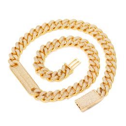 New Fashion 12mm Hip Hop Prong Setting CZ Zirconia Iced Out Cuban Link Chain Necklaces for Men Miami Bijoux Collier Rapper Curb Jewelry9574991