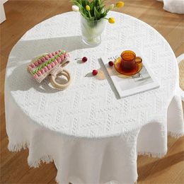 Table Cloth Lace White Tablecloth Style Round Square Party Decoration Tablecloth(90x180cm)