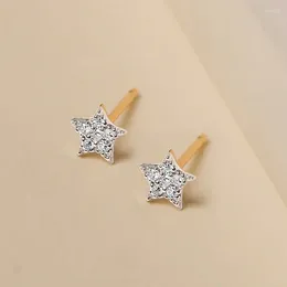 Stud Earrings Tiny Stars For Women Trend 2024 Zircon White Gold Colour Tragus Piercing Ear Studs Accessories Cartilage Jewellery E372