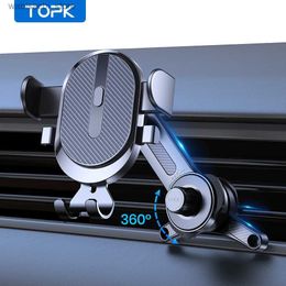 Car Air Freshener TOPK Car Phone Holder Mobile Support for the Car Air Vent Cell Phone holder Mount for Car for tesla bmw jeep toyota citroen L49