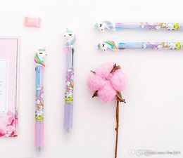 Silicone Unicorn 3 Color Ballpoint Pens Rainbow Multicolor Cute Unicorn Student Pen Home Office Fluent Write Pens DH1274 T036334542