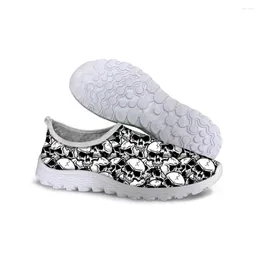 Casual Shoes Cute Skull 3D Print Summer Woman Flats For Women Breathable Mesh Sneakers Lady Slip On Loafers Footwear Beach Shoe