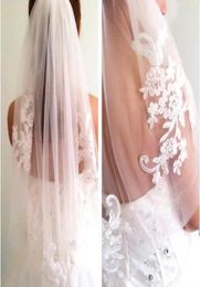 Gorgeous Appliques Lace Elbow Length With Comb Bridal Accessories Wedding Veils CPA398 White Ivory Veils 9086366
