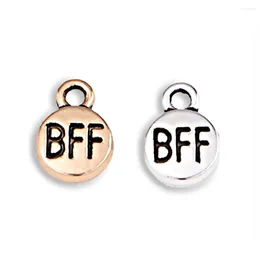 Charms 30Pcs Gold Silver Colour Friend Letter BFF Alloy Small Pendant For Necklace Bracelet DIY Handmade Decorative Gift Wholesale