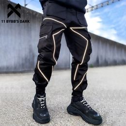 11 BYBBS DARK Patchwork Pockets Cargo Pants Men Harajuku Hip Hop Sweatpant Male Joggers Track Trousers Streetwear Techwear 240412