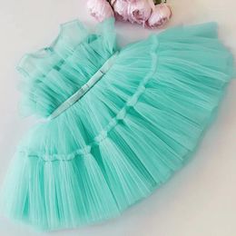 Girl Dresses Girls Summer Princess Dress For 1-6 Years Old Sleeveless Lace Mesh Ball Gown Lovely Kid Pageant Catwalk Dance Performance