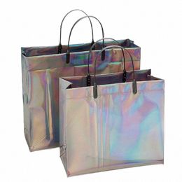 fi Women Clear Tote PVC Laser Waterproof Transparent Handbags Female Large Shopper Shoulder Bag Summer Beach Portable Pouch a7pT#