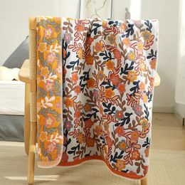 Towel Floral Large Women Kids Bath Towels For Children Adult 80 160 Cm Five-layer Cotton Gauze Double Sided Yarn-dyed Jacquard
