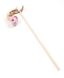 Interesting cat toy natural wooden stick home pet maid fishing pole play item rod ecofriendly mouse ball 500pcs whole8407771