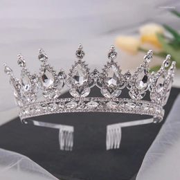 Hair Clips Luxury Crtystal Tiaras And Crowns With Comb Rhinestone Prom Diadem Bridal Wedding Accessories Jewelry Crown Tiara For Bride
