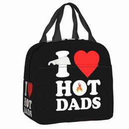 i Love Hot Dads Moms Gift Lunch Bag Women Resuable Thermal Insulated Lunch Tote for Work School Travel Multifuncti Food Box P7pv#